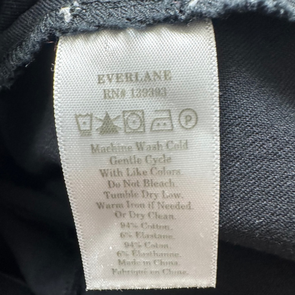 EVERLANE Women Black Side Zip Stretch‎ Cotton Trousers Pants Size 8 Career - Picture 7 of 9